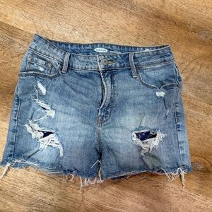 Old Navy Light Blue Distressed Jean Shorts